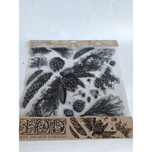 Iron Orchid Designs Stamp EVERGREEN Retired IOD